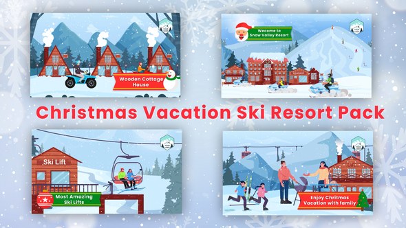 Videohive Christmas Vacation Ski Resort Advertisement Pack Openers template preview