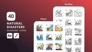 Videohive Natural Disaster Animated Icons | After Effects Elements template preview