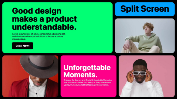 Videohive Colorful Bento Multiscreen Slideshow Openers template preview