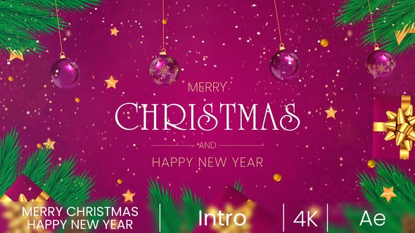 Merry Christmas Intro 2 Video Displays template preview