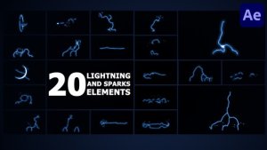 Videohive Lightning And Sparks Elements | After Effects Elements template preview