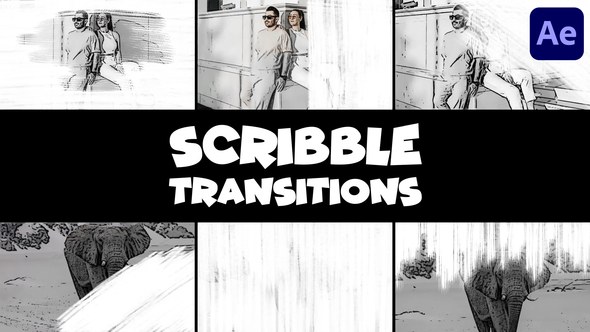 Videohive Scribble Transitions | After Effects Elements template preview