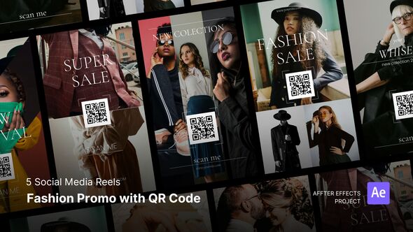 Videohive Social Media Reels - Fashion Promo with QR Code After Effects Template Product Promo template preview