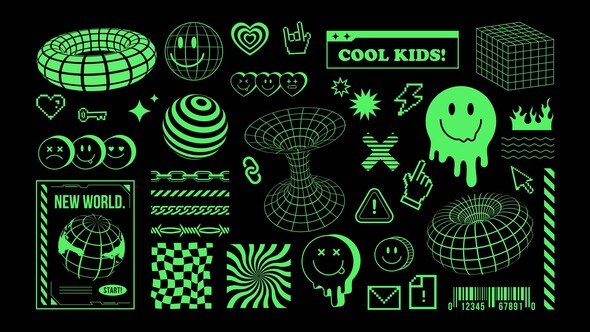 Videohive Retro Y2K Animated Elements Elements template preview