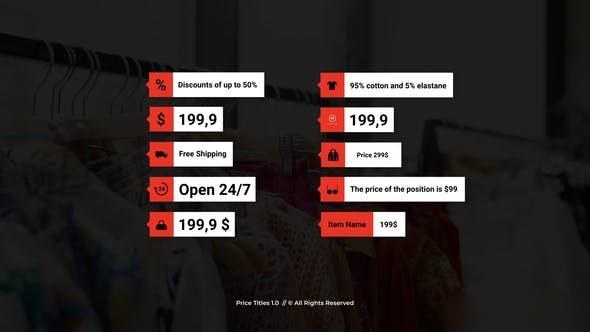 Videohive Price Titles | AE Titles template preview