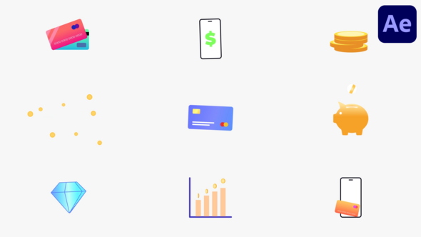 Videohive Modern Finance Icons for After Effects Elements template preview
