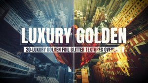 Videohive Luxury Golden Foil Glitter Overlays Pack Elements template preview