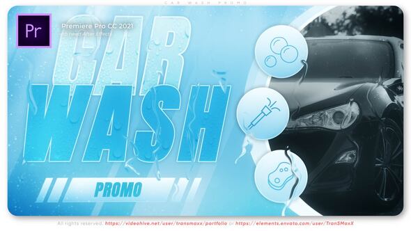 Car Wash Promo Premiere Pro template preview