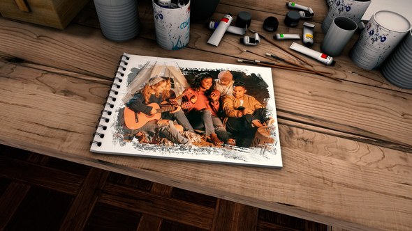 Videohive Drawing Memories (4K Slideshow) Video Displays template preview