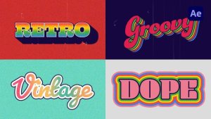 Videohive Retro Rainbow Vintage Titles Titles template preview