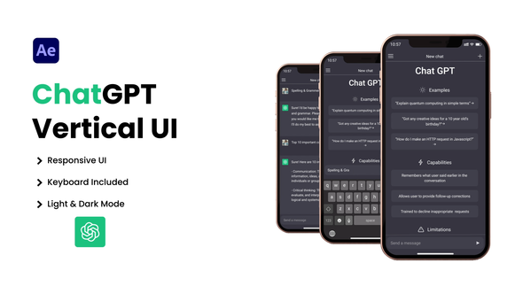 Videohive ChatGPT AI Chatbot Vertical UI Elements template preview