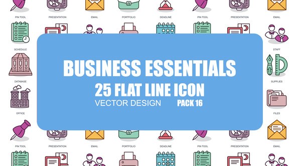 Business Essentials - Flat Animation Icons Video Displays template preview