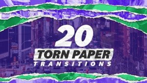 Videohive Torn Paper Transitions 46112485 Elements template preview