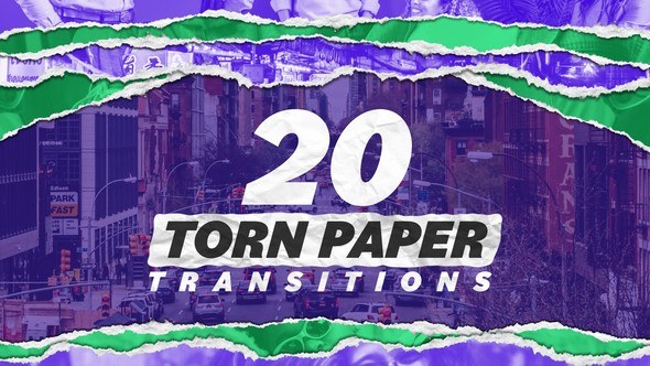 Videohive Torn Paper Transitions 46112485 Elements template preview