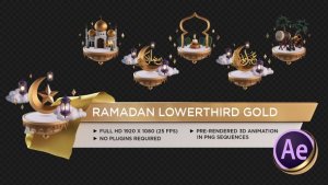 Ramadan Lower Third Gold Ramadan template preview