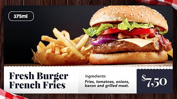 Food Slideshow Video Displays template preview