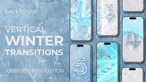 Videohive Winter Snowflakes Christmas Vertical Transitions Elements template preview