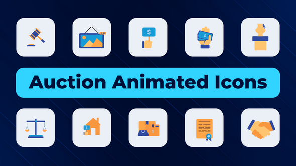 Videohive Auction Animated Icons Elements template preview