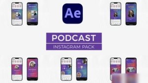 Videohive Podcast Instagram Pack for After Effects Openers template preview