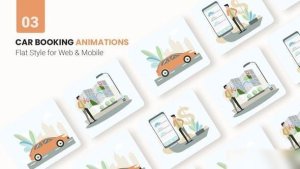 Videohive Car Booking Animations - Flat Concept Openers template preview
