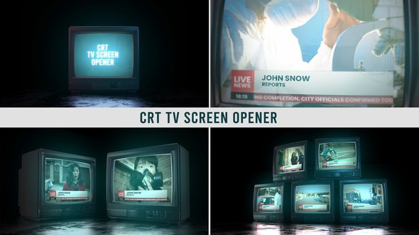 Videohive CRT TV Screen Opener Video Displays template preview