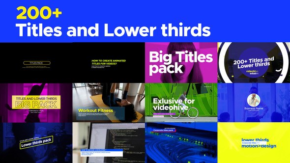Videohive Titles and Lower thirds pack 200 Titles template preview