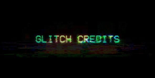 Videohive Glitch Credits Titles template preview