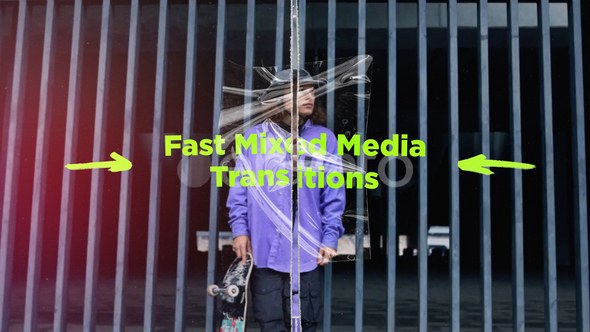 Videohive Fast Mixed Media Transitions Elements template preview