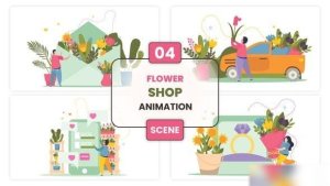 Videohive Flower Shop Animation Scene Elements template preview