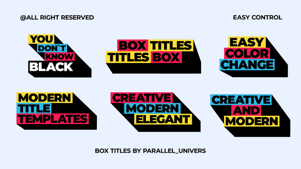 Videohive Box Titles | AE 58423324 Titles template preview