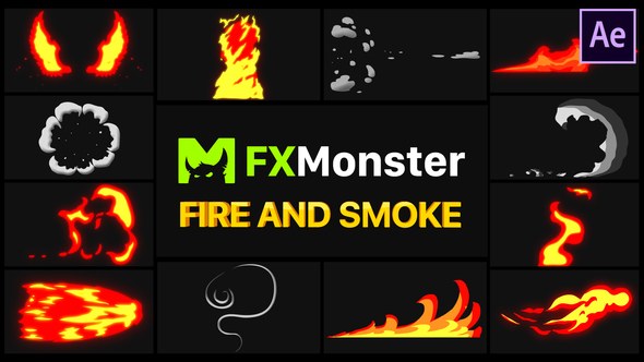 Fire And Smoke Elements | After Effects Video Displays template preview