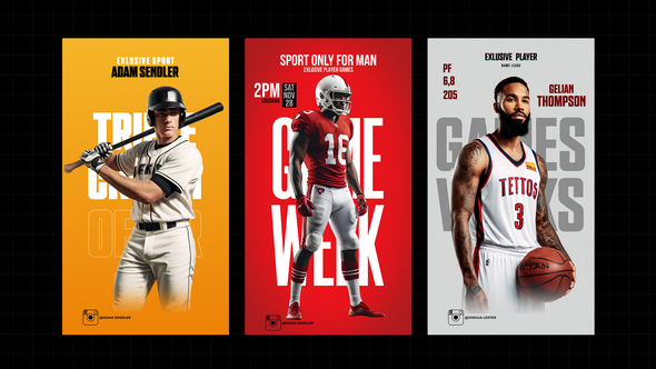 Videohive Sport Instagram Reels / Baseball / Hockey / Football Openers template preview