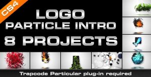 Logo Particle Intro (8in1) Video Displays template preview