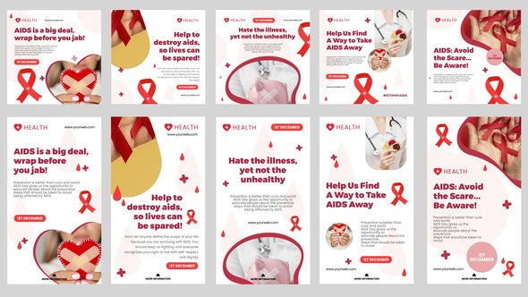Videohive World Aids Day Feed and Stories Instagram Openers template preview