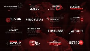 Videohive Retro Futuristic Titles Titles template preview