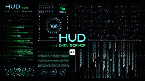 Videohive HUD Data Server for After Effects Infographics template preview