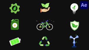 Videohive Eco Energy And Sustainability Icons for After Effects Openers template preview