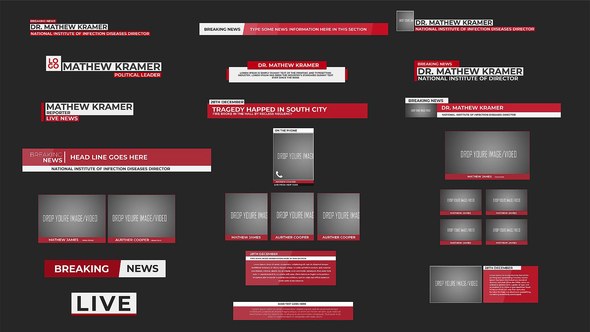 Videohive News Minimal Lower Thirds Titles template preview