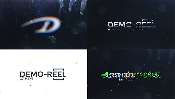 DeFocus Glitch Logo Intro Video Displays template preview