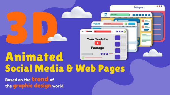 Videohive 3D Animated Social Media and Web Pages Pack|Animated presentation Product Promo template preview