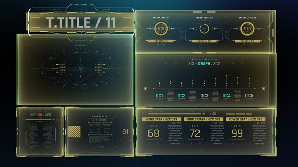 Videohive HUD Screen Interface 3D 4 Elements template preview
