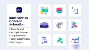 Videohive Bank Service Concept Elements template preview