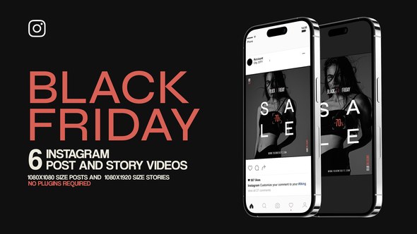 Videohive Black Friday Intagram Post and Story Product Promo template preview