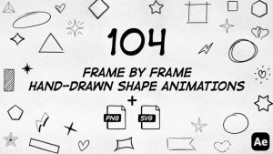 Videohive 104 Frame By Frame Animated Shapes Pack Elements template preview
