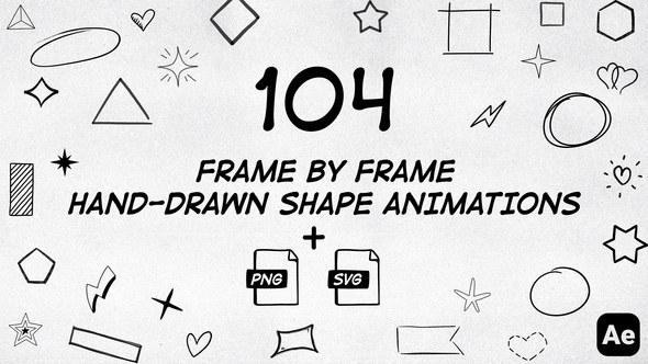 Videohive 104 Frame By Frame Animated Shapes Pack Elements template preview