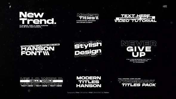 Videohive Typography Titles 3.0 | After Effects 55043809 Titles template preview