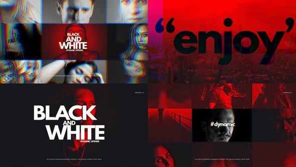 Videohive Black And White Dynamic Opener Openers template preview