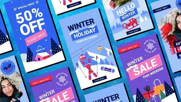 Videohive Winter Frost Snow Instagram | Christmas Holidays Reels 1 Openers template preview