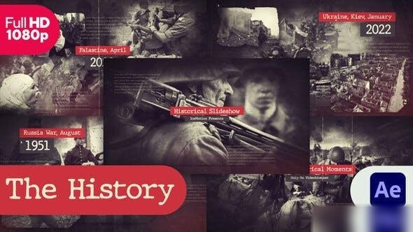 Videohive Historical Slideshow / Vintage Documentary / Old Memories Photo Album Openers template preview