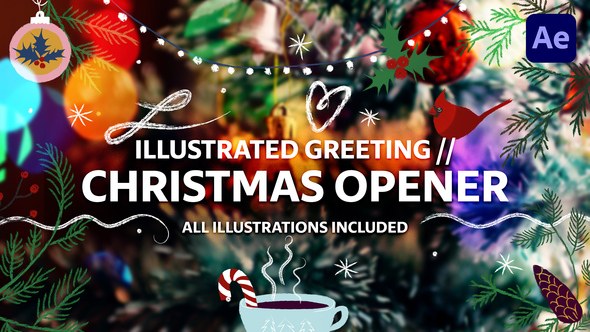Videohive Illustrated Greeting // Christmas Opener Openers template preview